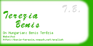 terezia benis business card